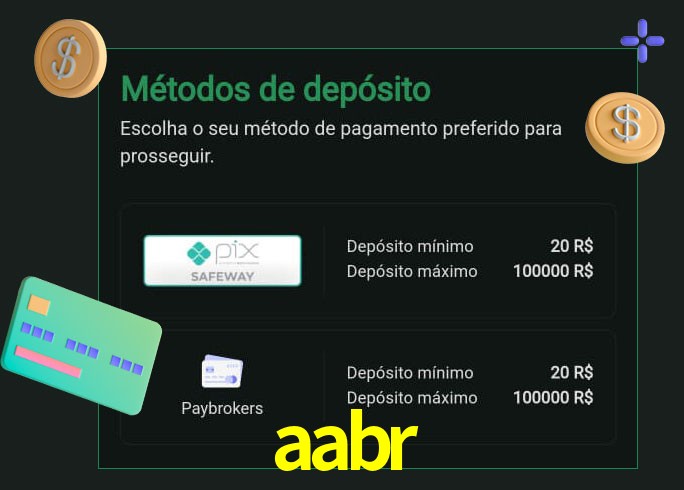 O cassino aabr oferece uma grande variedade de métodos de pagamento